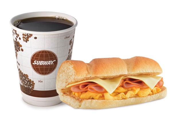 $5.90 for a Breakfast Six-INCH® Sub & a Large Coffee (value up to $12.40)