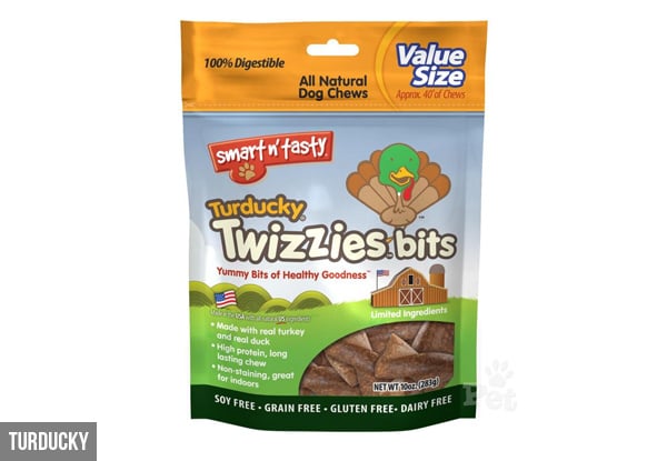 $19.95 for a 283g Bag of Smart N Tasty Twizzies Bits – Available in Turducky or Peanutty Flavours