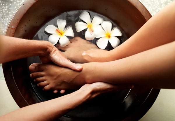 $59 for a 45-Minute Indulgent Feet Treat or 
Revive Mud Mask & Back, Neck, Shoulder Massage (value up to $89)
