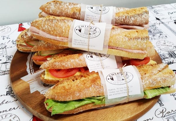 $9.50 for Any Two Baguettes or Gourmet Sandwiches for Lunch or $10 for Any Two Breakfast Items & Two Coffees for Breakfast - To Takeaway (value up to $22)