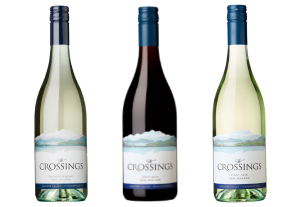 The Crossings Wine Six-Bottle Case - Options for Sav Blanc, Pinot Gris, or Pinot Noir