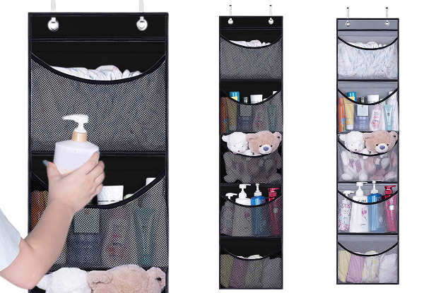 Over Door Plush Toy Organiser with Hooks - Available in Two Colours & Option for Two-Pack