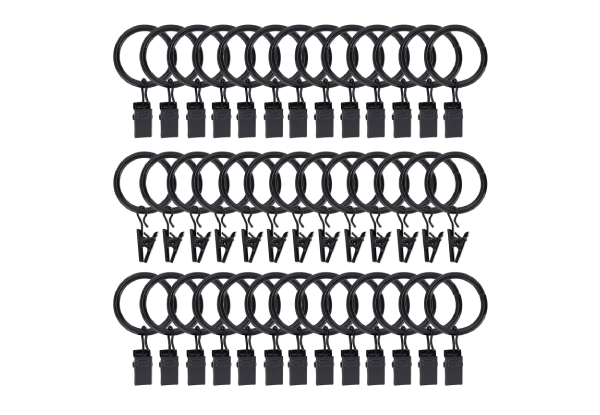 30-Piece Curtain Rings with Clips Hooks