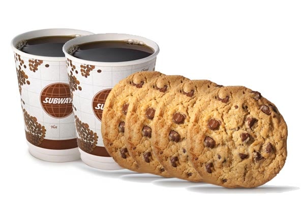 Four Cookies & Two Large Coffees - Three Locations Available