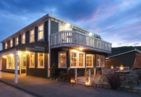 Two-Night 5-Star Boutique Mini-Break for Two on Kaikoura's Waterfront incl. Breakfast Daily, French Champagne & Canapes on Arrival, WIFI & Parking - Valid from 1st of May 2024
