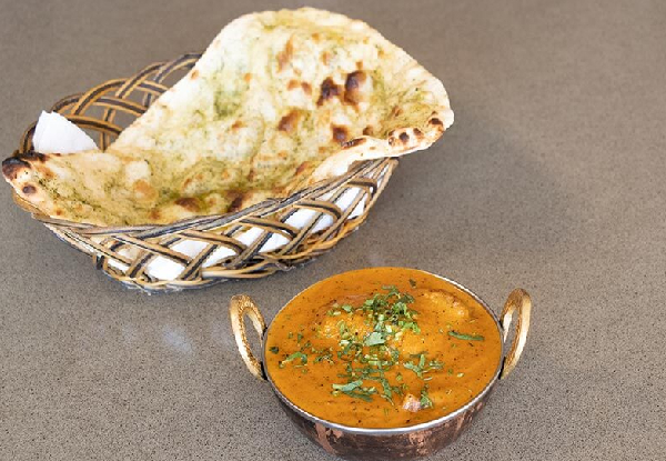 Indian Dinner for One Person incl. Chicken Curry, Rice & Naan - Options for up to Four People - Valid for Dine-In Dinner