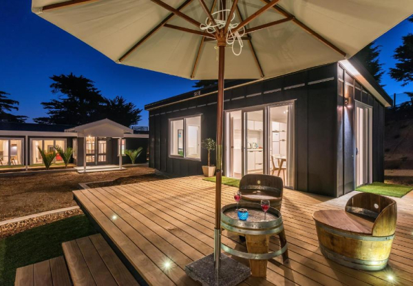Two-Night Stay for Two People in a Self-Contained Luxury Chalet on Waiheke Island incl. Parking, WIFI, Use of Sauna, Luxury Cabana, $50 off Rental Car Hire & Savings on Return Ferry Passes - Option for Three & Four Night Stays