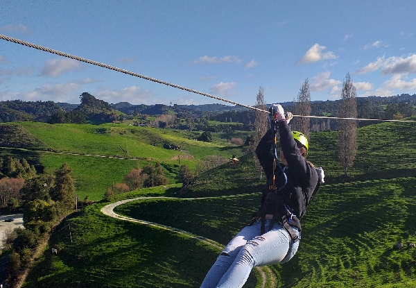 Child or Adult Entry to Waitomo Caves Zipline Park - Option for up to Six People