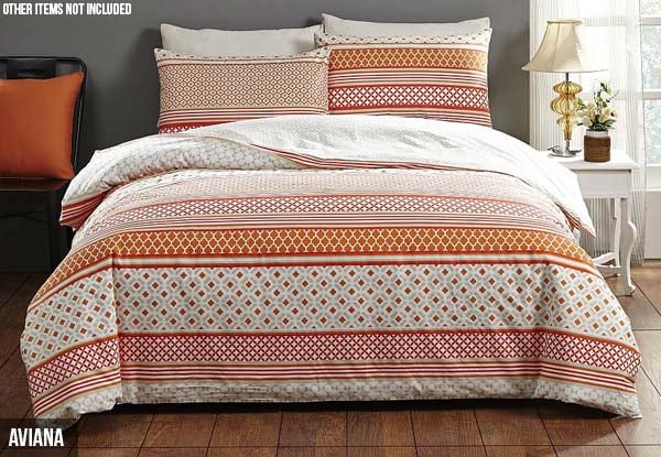 Park Avenue 100% Cotton Reversible Duvet Cover Set 250TC - Six Designs Available