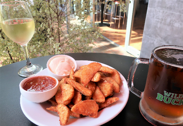 Two Handles of Beer or Glasses of Vino & Wedges to Share for Two People