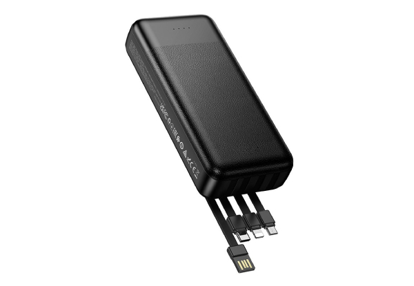 Titan PowerUp 20000mAh Powerbank with 4 Built In Cables Black