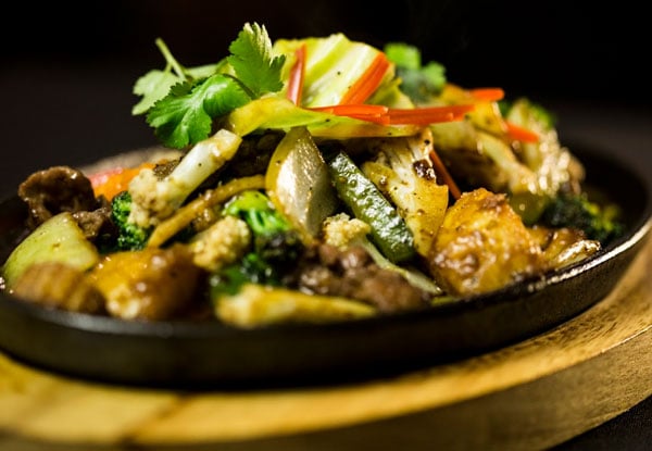 Three-Course Thai Dinner with Wine for Two People - Option for Four People