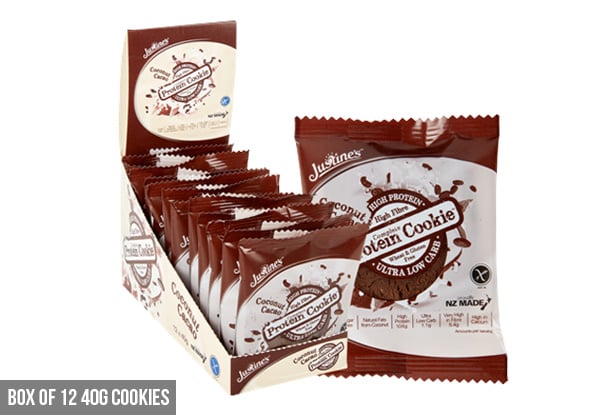 From $24 for a Box of 12 Wheat, Gluten & Sugar Free, High Protein Ultra Low Carb Cacao Coconut Cookies with Free Metro Shipping