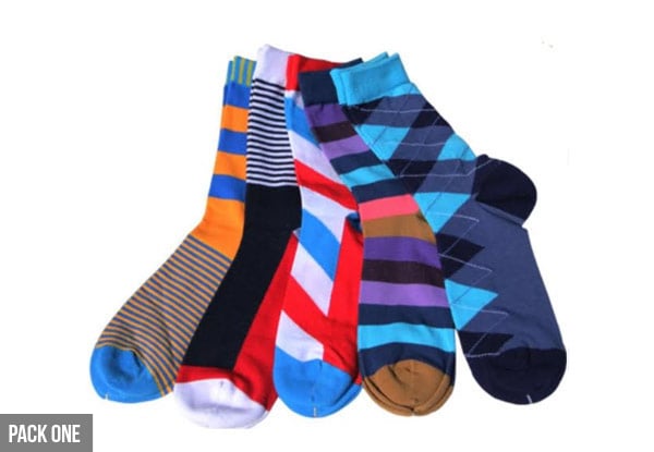$29 for a Five Pack of Mens Colourful Socks - Three Options to Choose From