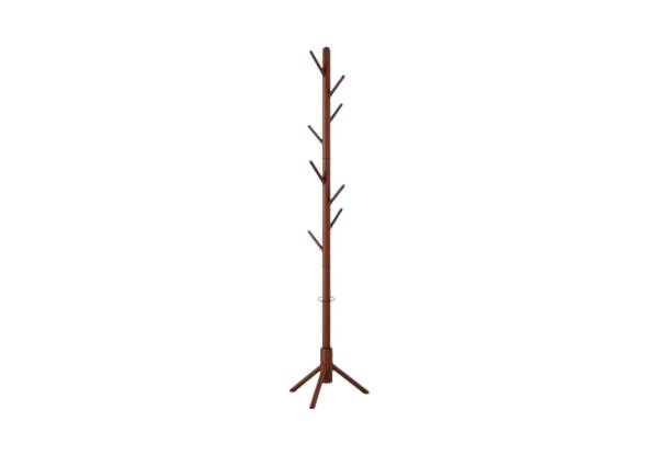 Wooden Coat Tree with Eight Hooks
