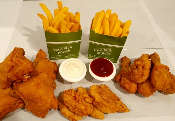 Fried Chicken & Chips Feast for Two People - Options for Family or Party Feast