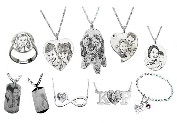 Personalised Photo Necklace, Bracelet or Ring - Nine Styles Available & Additional Delivery Charges Apply