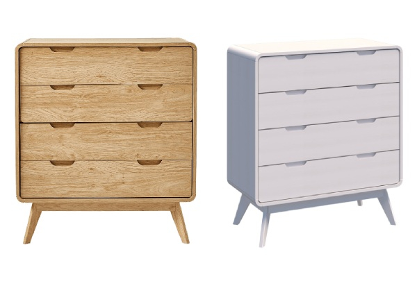 Four-Drawer Oslo Tallboy - Two Colours Available
