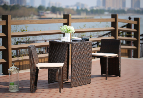 Karina Outdoor Three-Piece Table Set