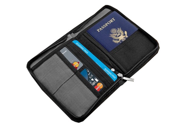 $9.50 for a Travel Wallet Passport Holder with Free Shipping – Available in Black or Pink