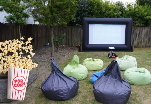 Cinema at Home Package Incl. Sound System Setup, HD Projector, 80" Screen or Inflatable Projector, Popcorn Machine, Delivery/Collection & More - Options for Indoor or Outdoor Family Movie, Outdoor Group, Rainy Day/Night or Just the Screen