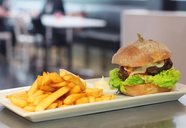 Any Two Gourmet Burgers Served with Fries - Burger Options incl. Pork Belly, Cajun Chicken & More