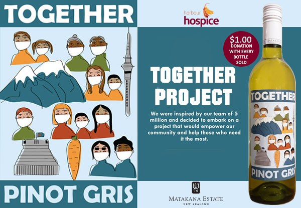 Two Bottles of Matakana Estate Together Pinot Gris - Options for 6 or 12 Bottles