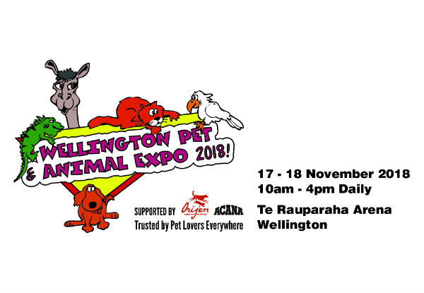 One Adult Ticket to the Wellington Pet & Animal Expo, Te Rauparaha Arena, Wellington 17 or 18 November - Option for Two Adult Tickets