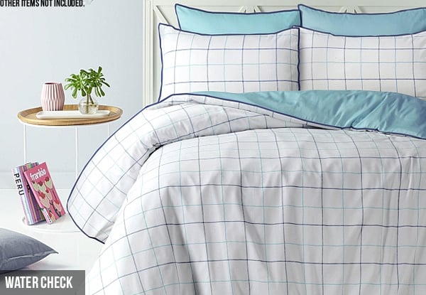 100% Cotton Reversible Duvet Cover Set - Available in Six Styles