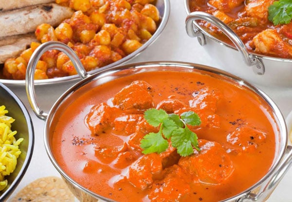 $35 for Two Mains, Naan, Rice & Entree Platter for Two People or $69 for Four - Two Locations (value up to $123.60)