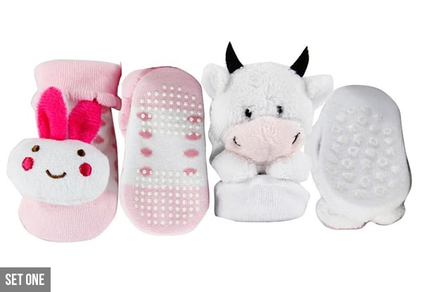 Two-Pack of Kids Socks - Options for Cartoon Kids Socks or Moccasin Socks