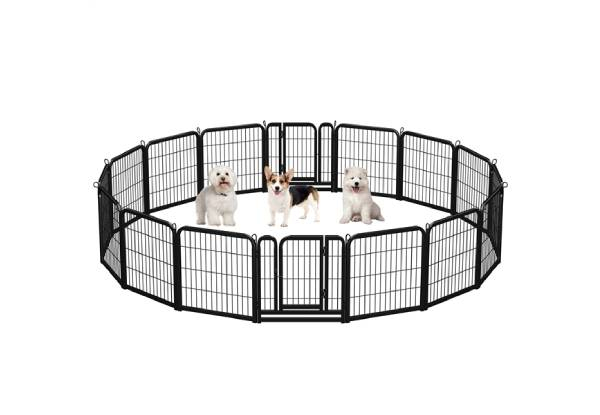 16-Panels Steel Pet Playpen with Door for Indoor and Outdoor Use
