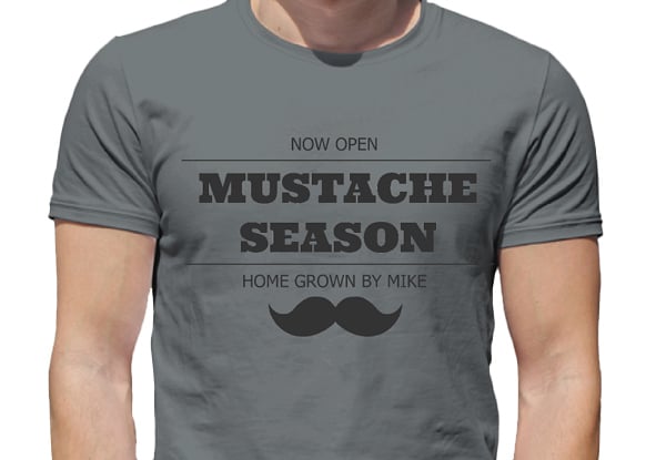 $20 for an Adults Mustache T-Shirt – Three Styles Available