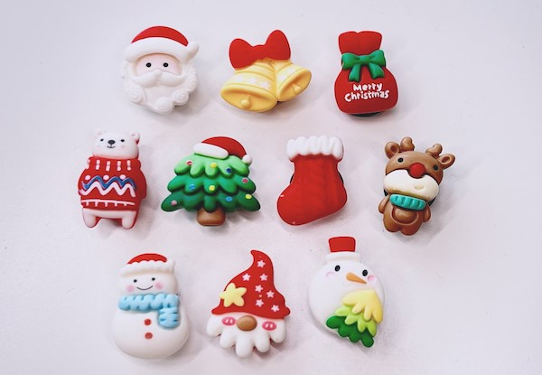 10-Piece 3D Christmas Shoe Charms Gift Set - Two Options Available