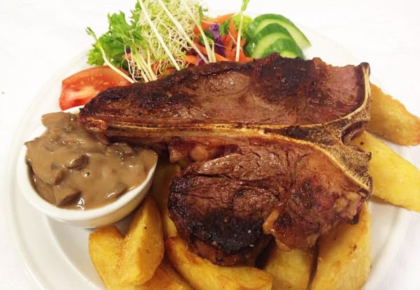 $29 for a 400g T-Bone Steak Meal & Dessert or $55 for Two People