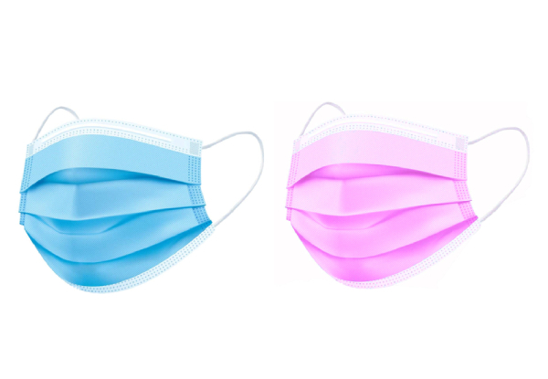 50-Pack of Disposable Face Masks -  Two Colours Available