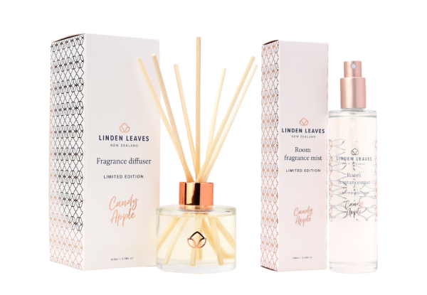 Linden Leaves Candy Apple Diffuser & Room Fragrance Mist Bundle