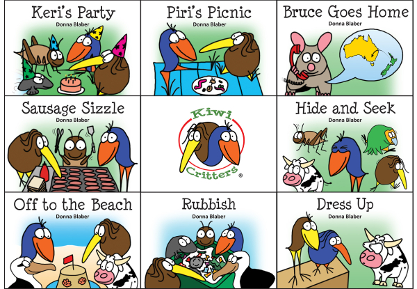Set of Eight Kiwi Critters Books