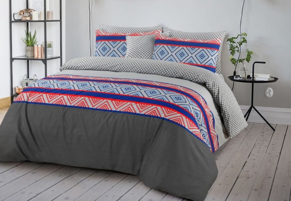 Tuscany Luxe 100% Cotton Reversible Quilt Cover Set - Two Sizes Available