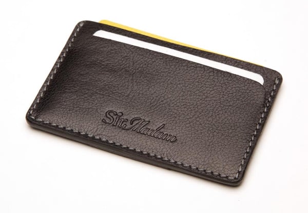 Black Leather Card Holder with Free Delivery