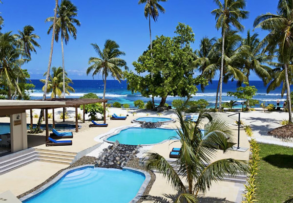 Per-Person, Twin-Share Five-Night Samoan Paradise Getaway incl. Accommodation, Return Airport Transfers in Samoa, Daily Continental Breakfast, WST$100 Resort Credit & More