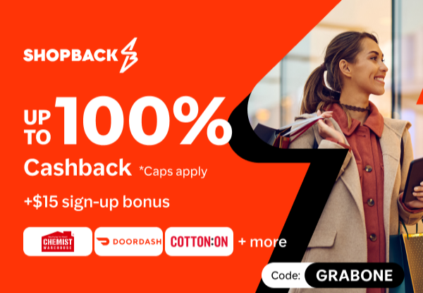 Get up to 100% Cashback Chemist Warehouse, Doordash, Uber Eats, Expedia, JD Sports + More (caps apply) + $15 ShopBack Bonus Just for Signing Up! Use Code GRABONE