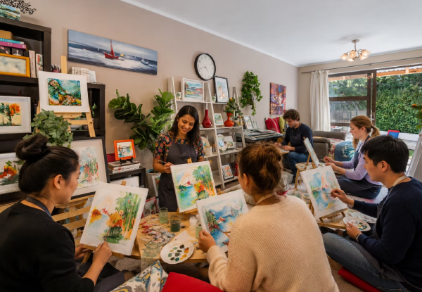 Full-Day Creative Art Experience incl. Tea, Coffee & Lunch at Drips & Flows - Options for Up to Eight People
