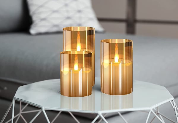 Three-Piece Flameless LED Candle Set - Two Colours Available — photo 6
