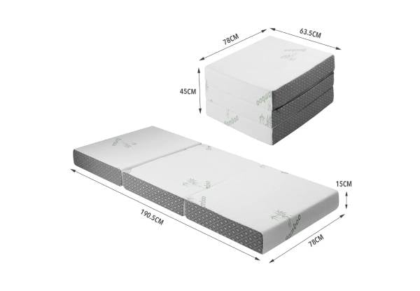 Luxdream Bamboo Foam Trifold Mattress with Removable Bamboo Cover - Four Sizes Available — photo 4
