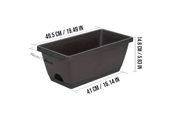 10-Pack 15L Rectangular Planter Box Set with Drainage Tray — photo 6