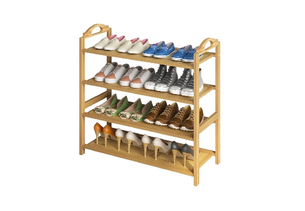 Bamboo Shoe Rack Storage Organiser - Options for Three, Four & Five-Tiers — photo 3