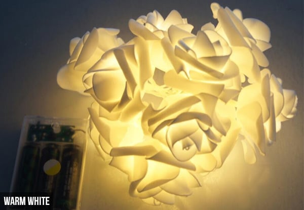 20-LED Rose Fairy Light String - Three Colours Available with Free Delivery — photo 2