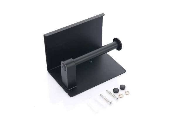 Stainless Steel Toilet Paper Roll Holder with Shelf — photo 2