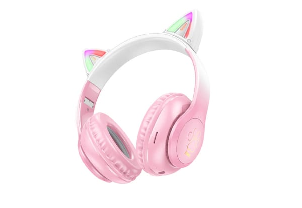 Hoco LED Cat Ear Headphones Pink